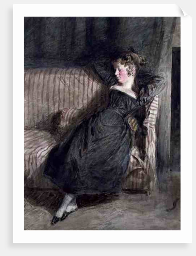 Young Girl Asleep on a Couch by William Henry Hunt