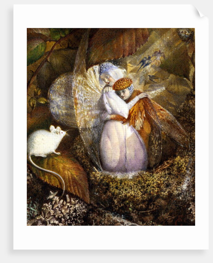 Fairy Lovers in a Bird's Nest Watching a White Mouse, c.1860 by John Anster Fitzgerald