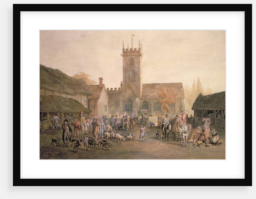 Pigmarket in the Yard of The Fountain Inn, Bedford, 1806 by William Henry Pyne