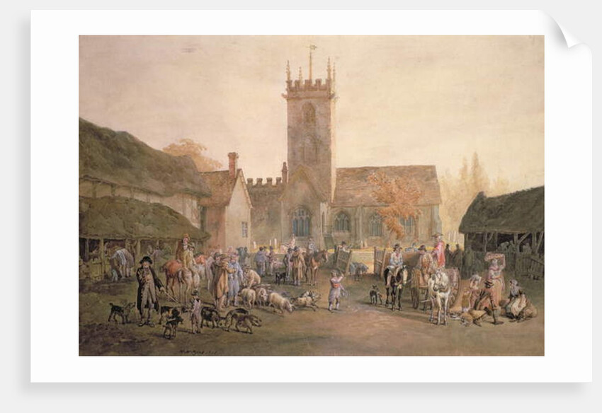 Pigmarket in the Yard of The Fountain Inn, Bedford, 1806 by William Henry Pyne