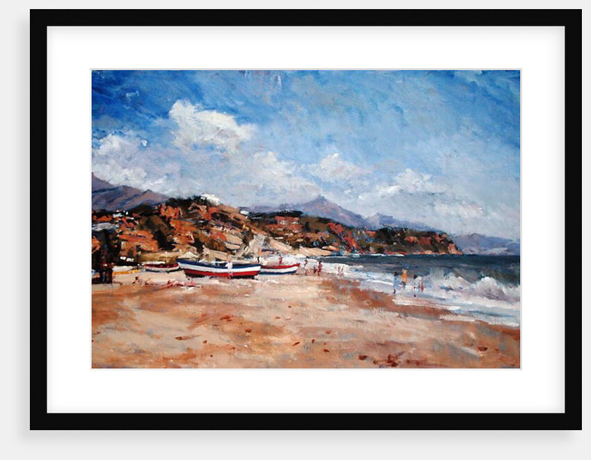 Beach and Mountains, Nerja, 2001 by Christopher Glanville