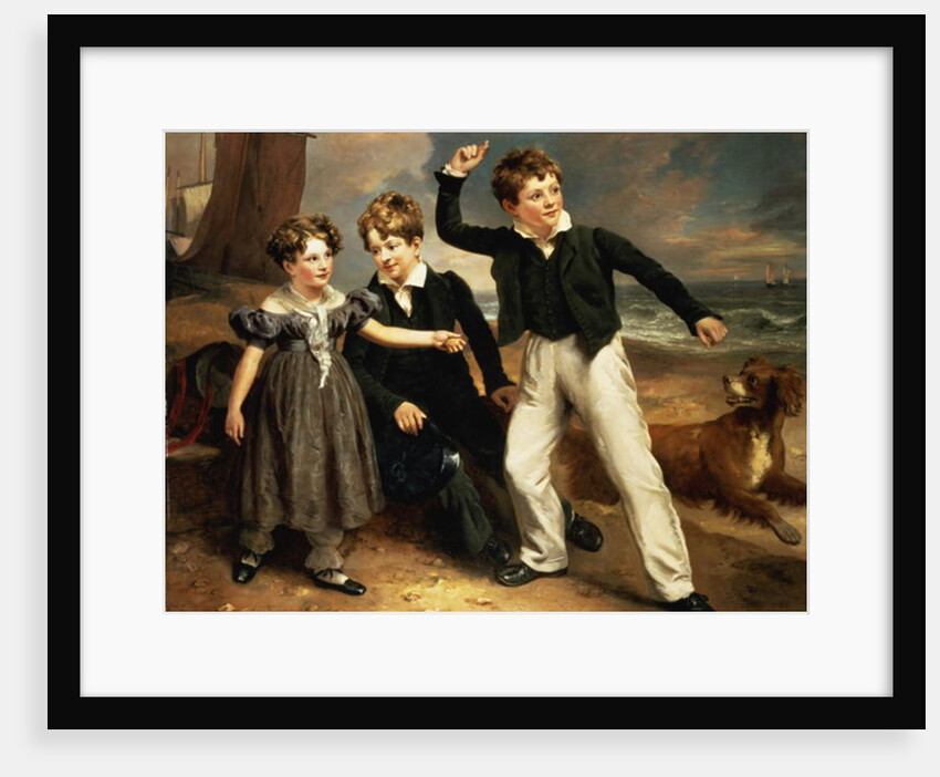 A Group Portrait of Robert, James and Mary Sarah, the three children of James Greenhalgh, 1830 by Ramsay Richard Reinagle