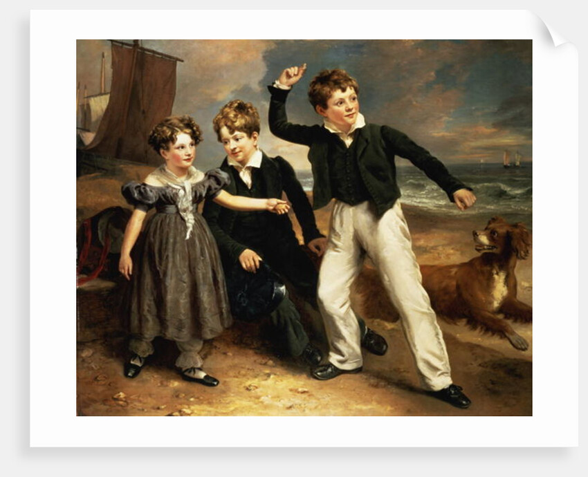 A Group Portrait of Robert, James and Mary Sarah, the three children of James Greenhalgh, 1830 by Ramsay Richard Reinagle