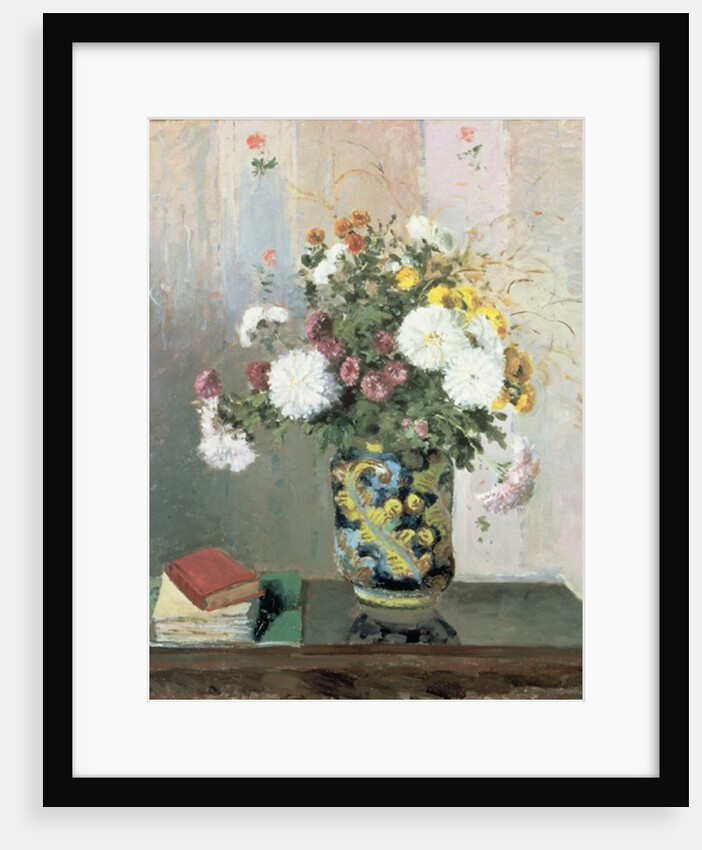 Bouquet of Flowers, Chrysanthemums in a Chinese Vase by Camille Pissarro