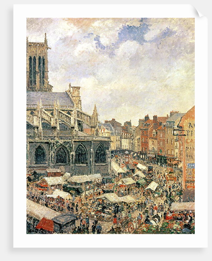 The Market Surrounding the Church of Saint-Jacques, Dieppe, 1901 by Camille Pissarro