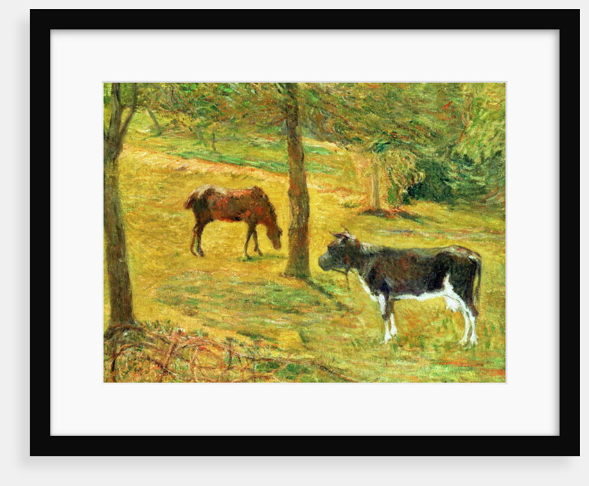 Horse and Cow in a Meadow, 1885 by Paul Gauguin