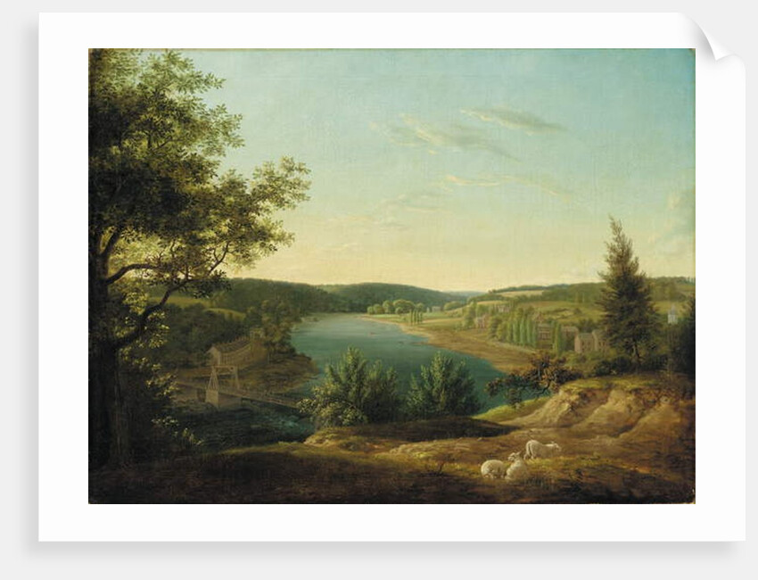 View of the Chain Bridge and Falls of the Schuylkill, Five Miles from Philadelphia by Thomas Birch