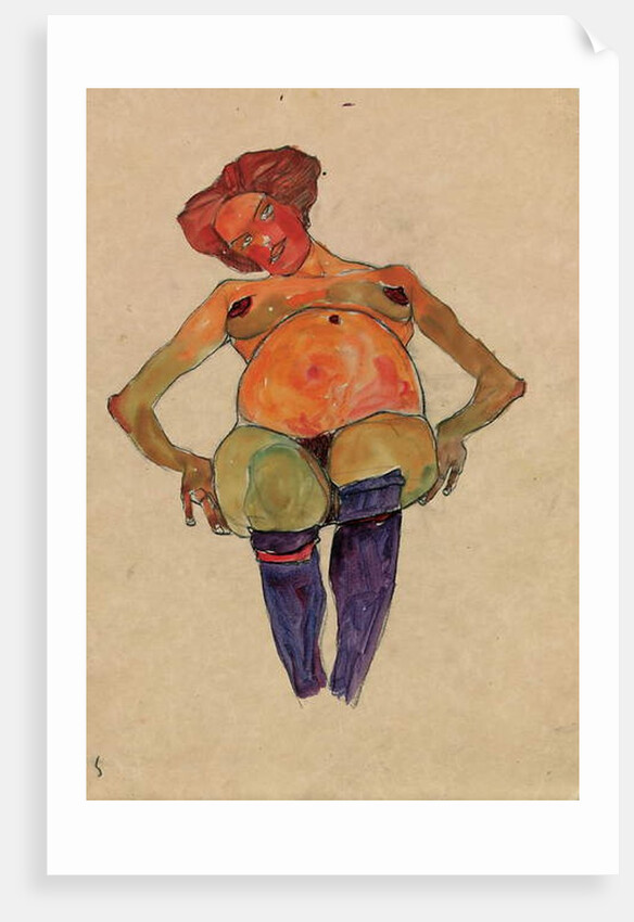 Seated pregnant woman by Egon Schiele