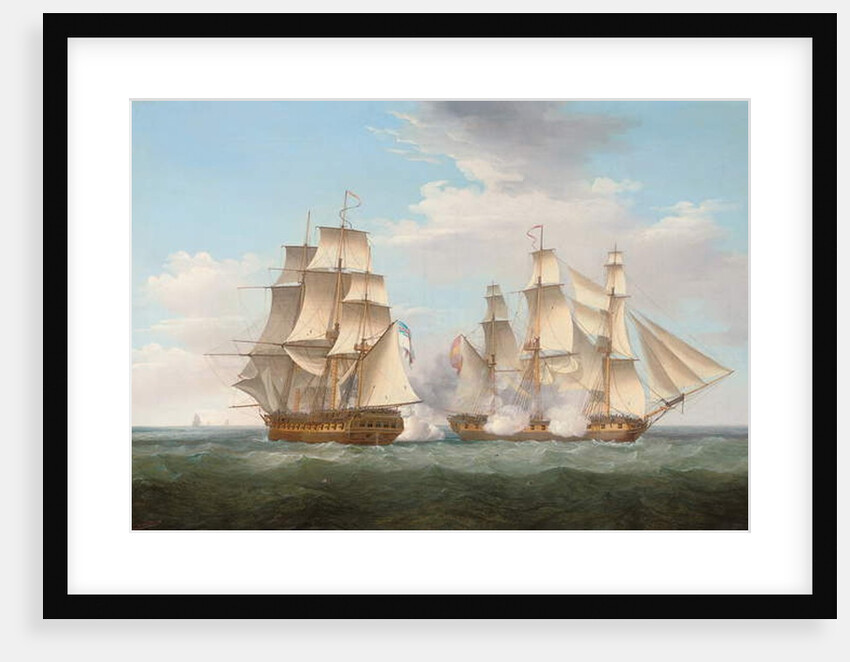 H.M.S. Ethalion in action with the Spanish frigate Thetis off Cape Finisterre, 16th October 1799, 1800 by Thomas Whitcombe