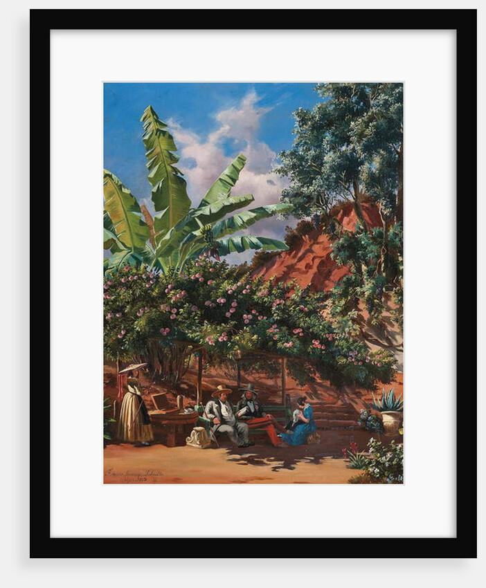 Frances Kennedy Schultze painting under a pergola, Algiers, 1843 by Frances Kennedy Schultze