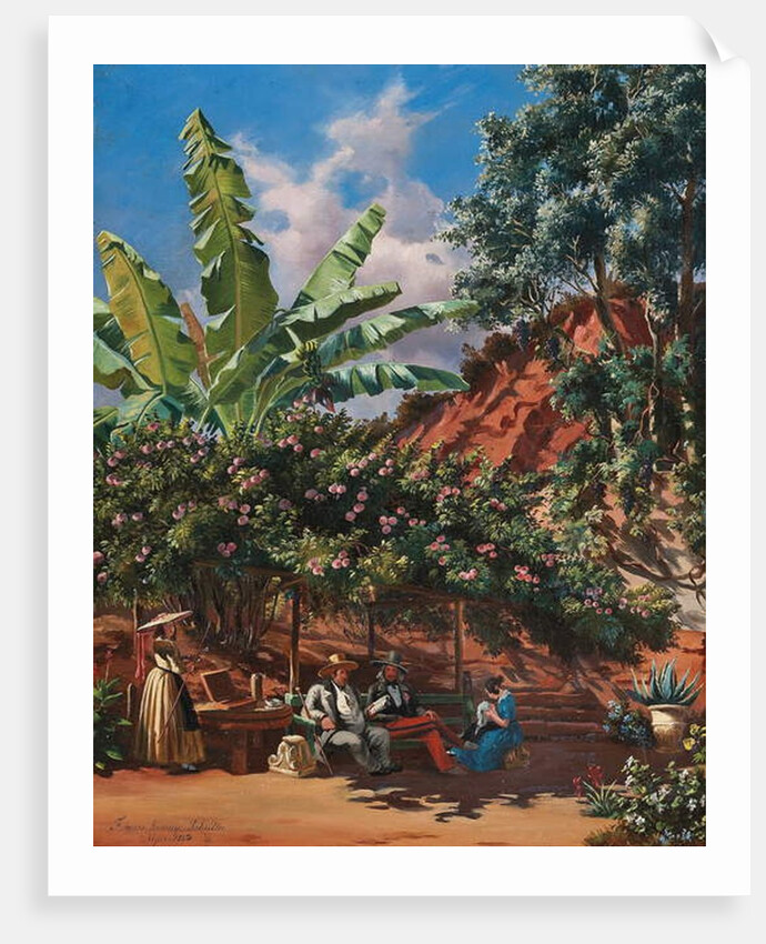 Frances Kennedy Schultze painting under a pergola, Algiers, 1843 by Frances Kennedy Schultze