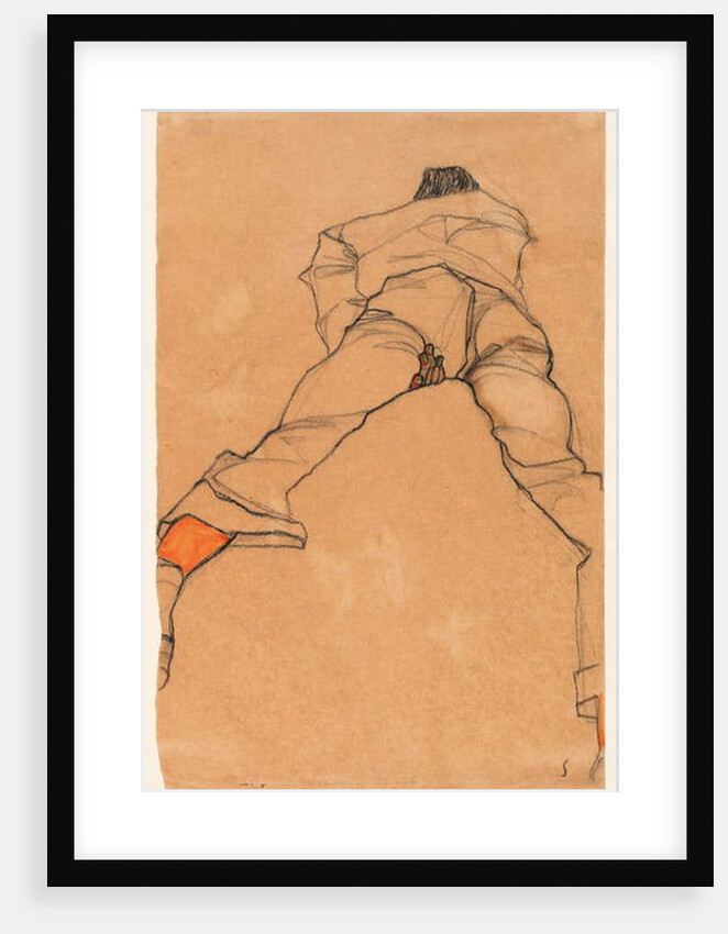 Man lying on his stomach, 1910 by Egon Schiele
