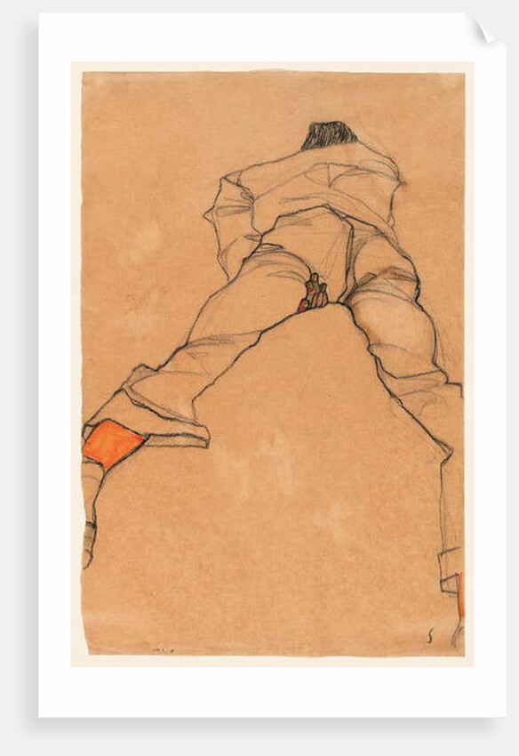 Man lying on his stomach, 1910 by Egon Schiele