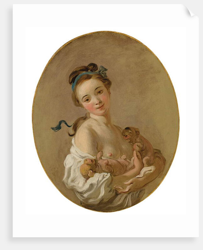 Young Girl holding Two Puppies, c.1770 by Jean-Honore Fragonard
