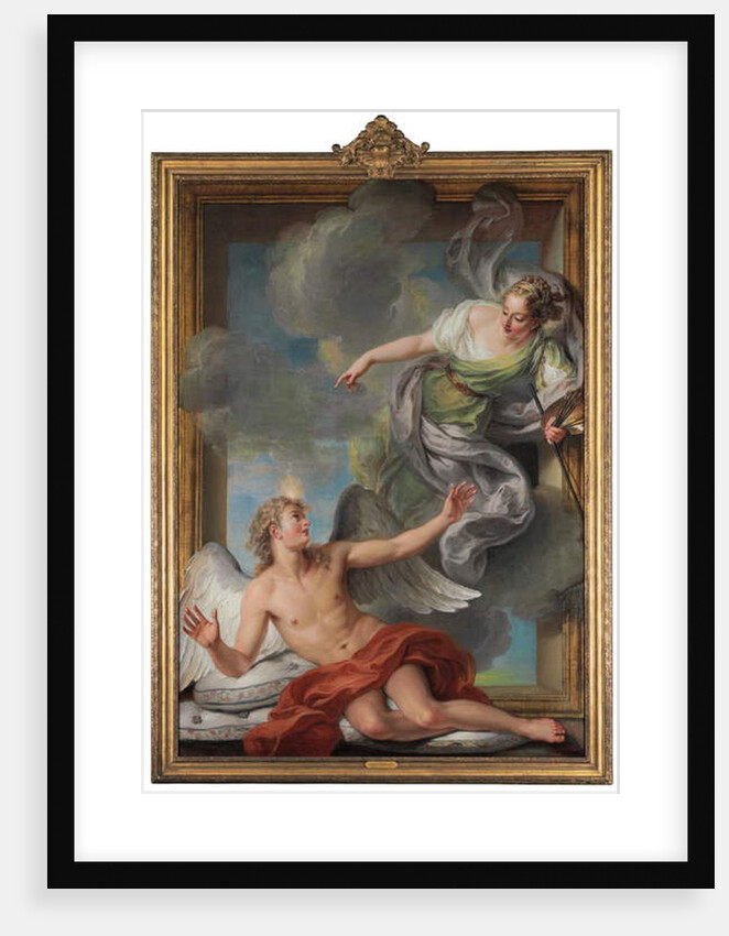 Painting Awakening Sleeping Genius by Charles Antoine Coypel
