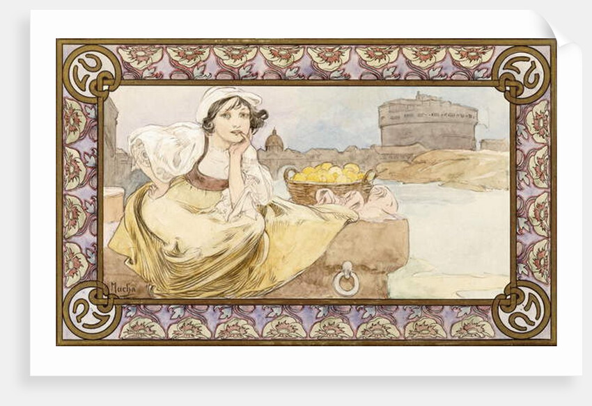 Italian Girl, 1900 by Alphonse Marie Mucha