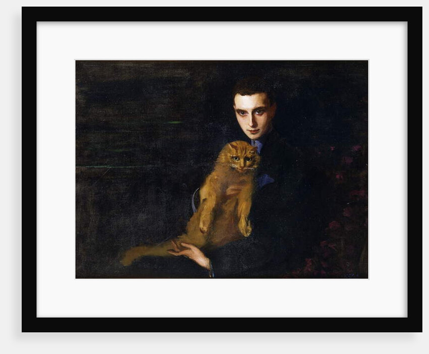 Portrait of Erte with Misha, c. 1915 by Mary (1874-1945) Eristoff-Kazak