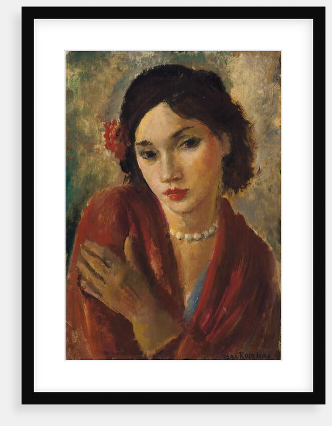 An Elegant Lady with a Pearl Necklace by Vera Rockline