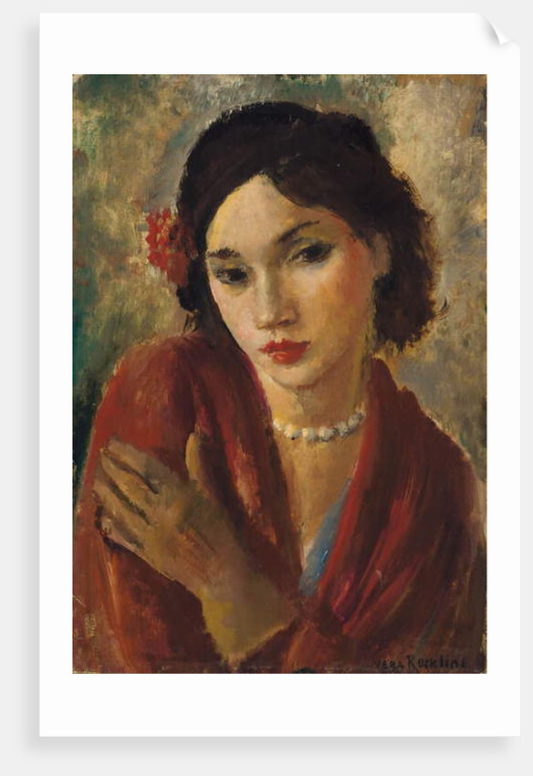 An Elegant Lady with a Pearl Necklace by Vera Rockline