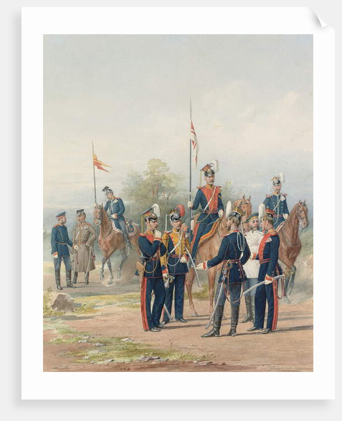 A Group of Officers and Soldiers from the Life Guard Lancer Regiments of His and Her Majesties, 1873 by Petr Balashov