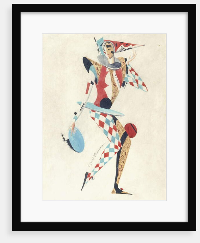 Costume design for a Harlequin by Sergei Vasil'evich Chekhonin