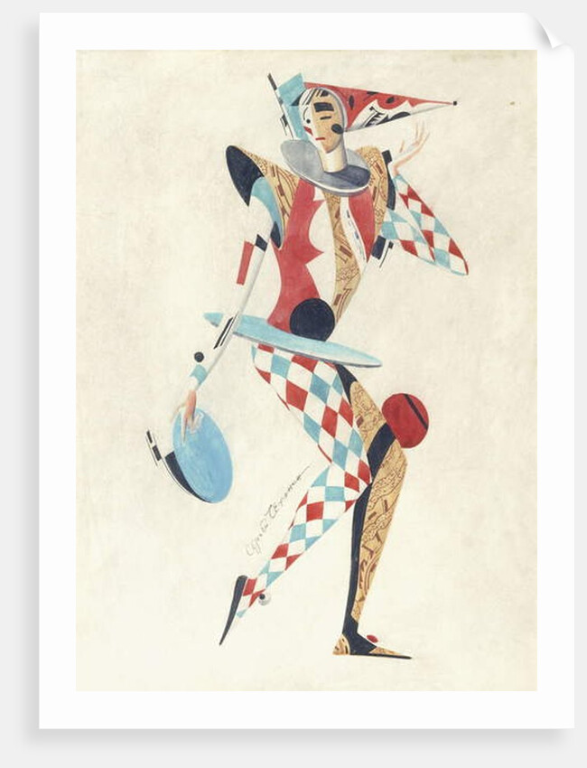 Costume design for a Harlequin by Sergei Vasil'evich Chekhonin