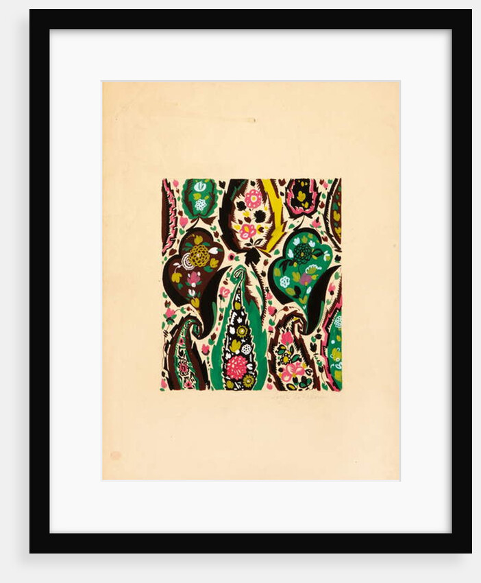 Textile design with flowers and leaves by Sergei Vasil'evich Chekhonin