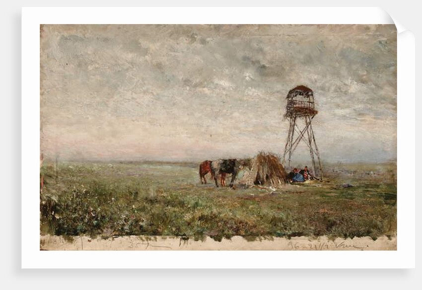 Cossacks Under a Watchtower on the Border of the Caucasus; Cosaques sous la tour de guet a la frontiere du Caucase by Ivan Pavlovich Pokhitonov