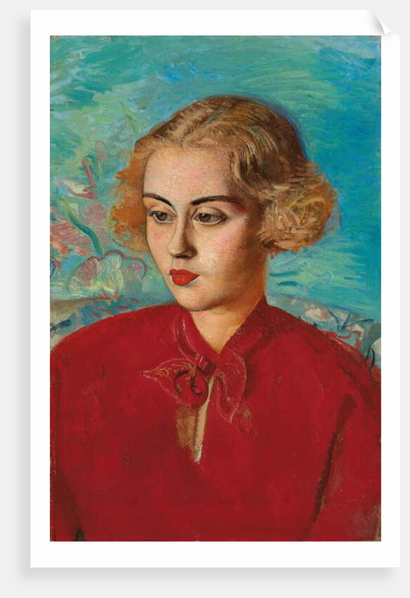 Woman in Red, 1936 by Boris Dmitrievich Grigoriev