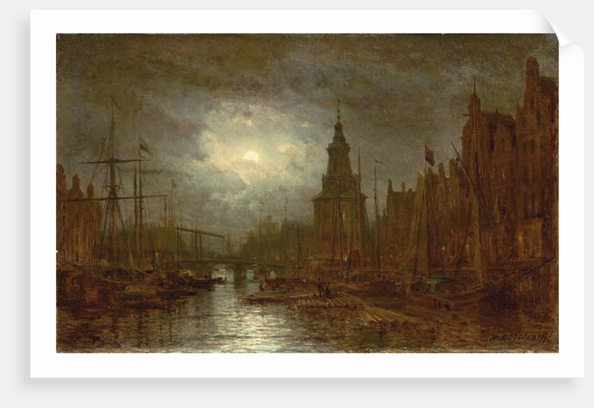 Amsterdam at Night, 1870s by Aleksei Petrovich Bogolyubov