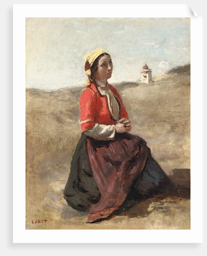 The Breton in Prayer by Jean Baptiste Camille Corot