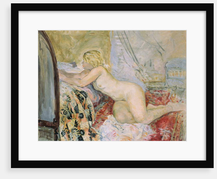 Nude Lying Against a Bed, by Henri Lebasque