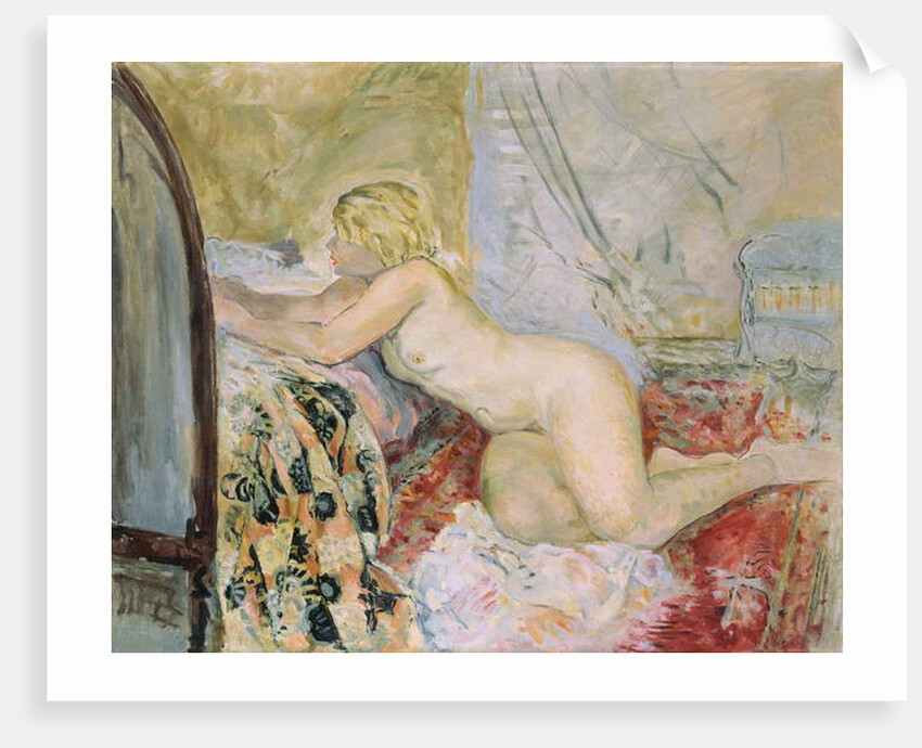 Nude Lying Against a Bed, by Henri Lebasque