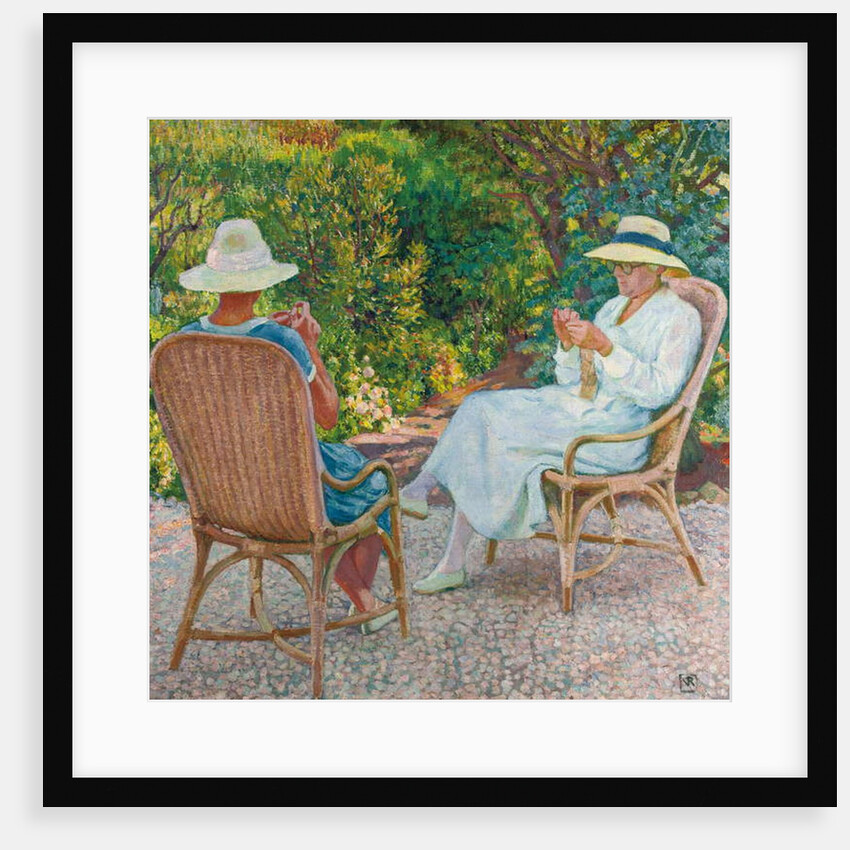 Maria and Elisabeth van Rysselberghe Knitting in the Garden, c.1912 by Theo van Rysselberghe