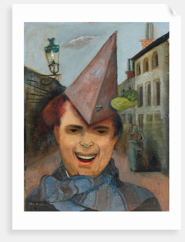 Self-portrait with a Paper Hat and Blue Scarf, c.1936 by Felix Nussbaum