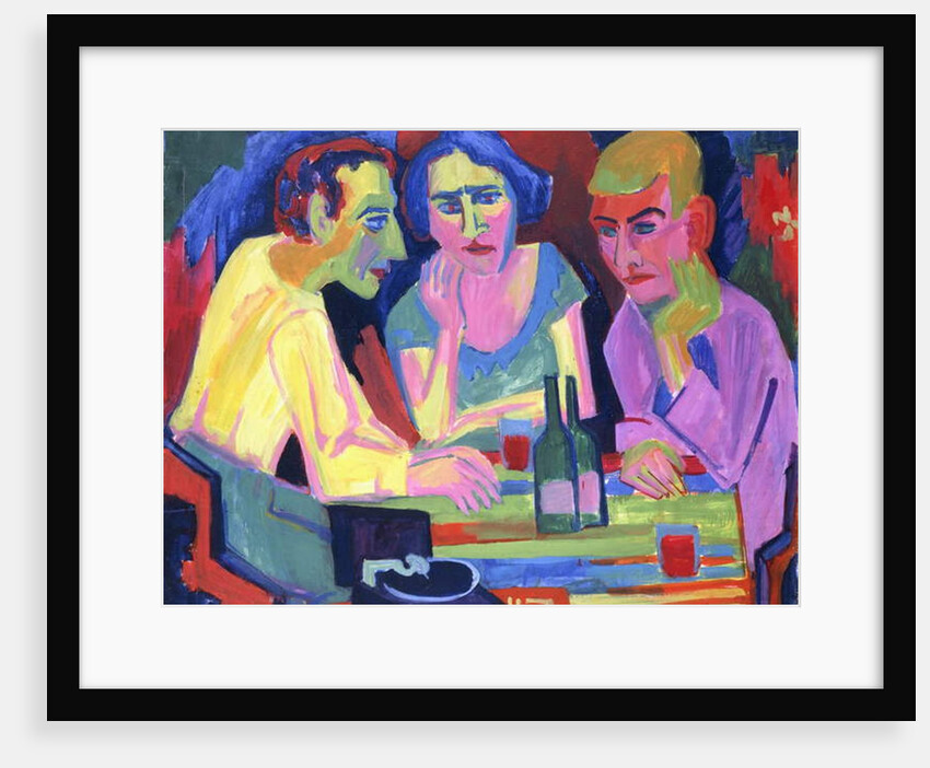 Three People at a Table, 1924 by Hermann Scherer