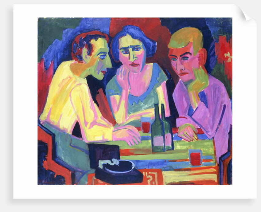 Three People at a Table, 1924 by Hermann Scherer