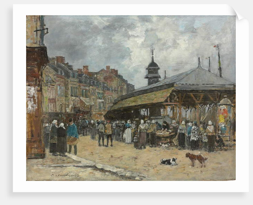 Market at Trouville; Marche a Trouville, 1878 by Eugene Louis Boudin