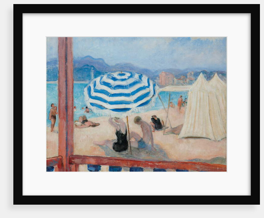 Cannes, Blue Parasol and Tents; Cannes, Parasol Bleu et Tentes by Henri Lebasque