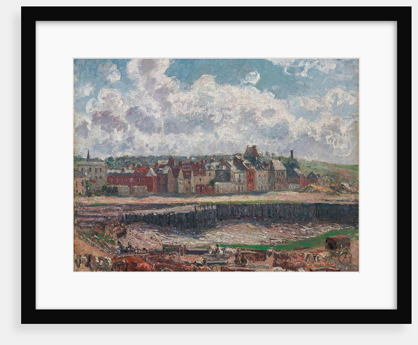 Horses and Carts in Front of the Fishing Harbour, Dieppe, at Low Tide; Chevaux et charrettes devant la darse de peche, Dieppe, maree basse, 1902 by Camille Pissarro