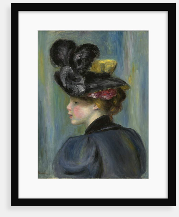 Young Woman with Black Hat; Jeune femme au chapeau noir, 1895 by Pierre Auguste Renoir