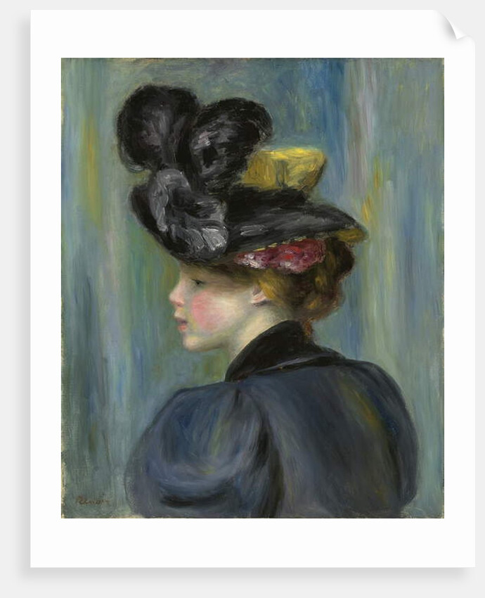 Young Woman with Black Hat; Jeune femme au chapeau noir, 1895 by Pierre Auguste Renoir