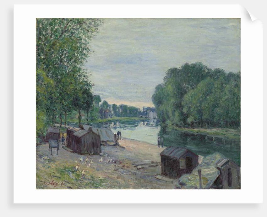 Huts at the Edge of the Loing; Cabanes au bord du Loing, 1896 by Alfred Sisley