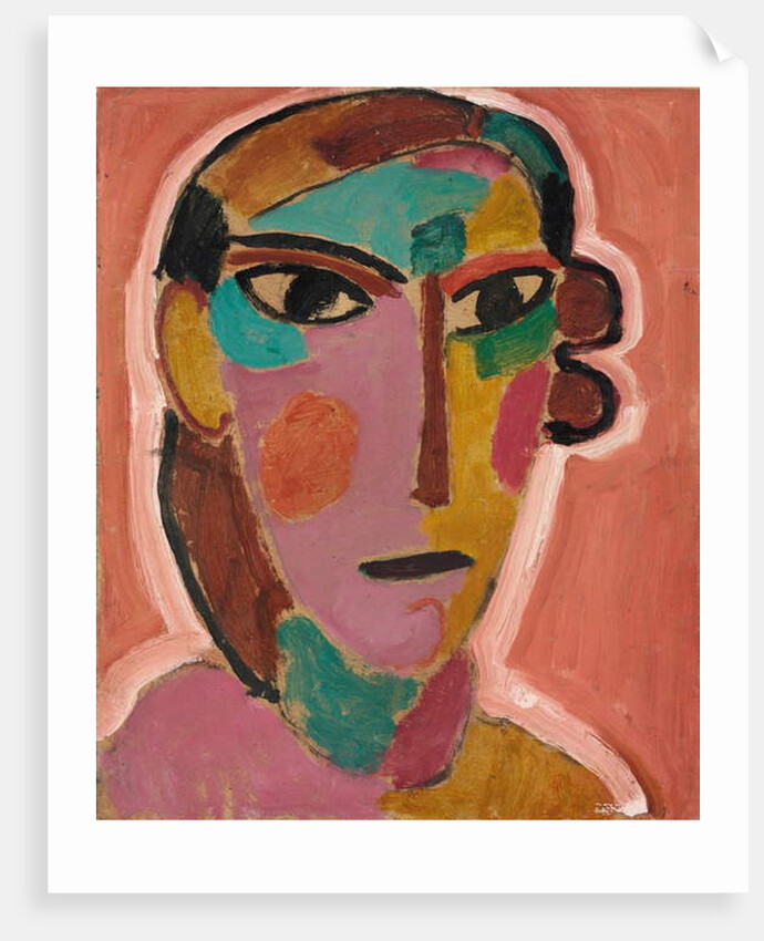 Mystical Head: Woman's Head on a Red Background, c. 1917 by Alexej von Jawlensky