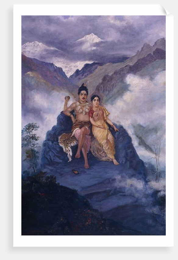 Lord Shiva and Parvati on Mount Kailash by Mahadev Vishvanath Dhurandhar