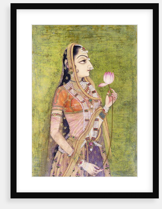 Portrait of a Lady Holding a Lotus, c. 1740-1750 by Indian School