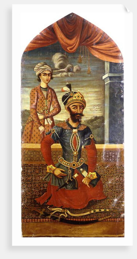 Portrait of Genghis Khan, with a Youth in Attendance, c.1803-4 by Ali Mihr