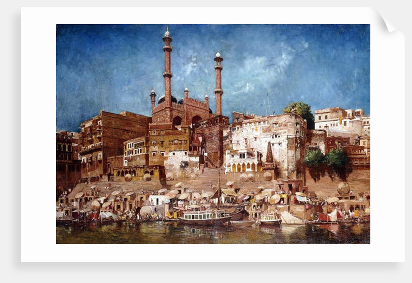 A View of the Ghats with Aurangzeb's Mosque, Benares by John Gleich