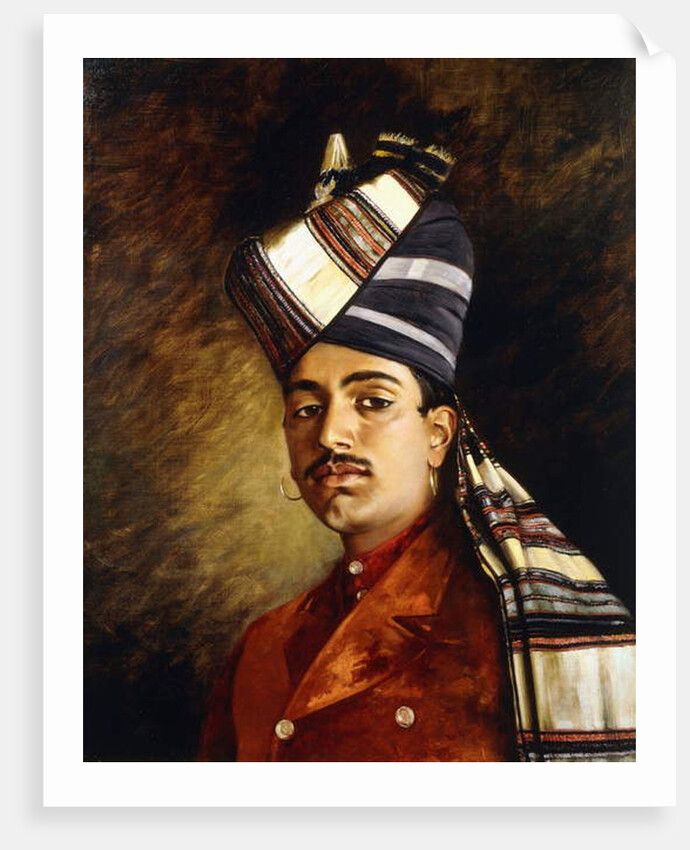 Portrait of a Sikh in Military Head-Dress by Hubert Vos