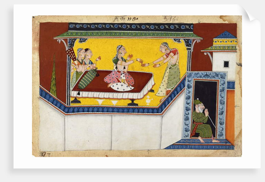 Kaikeyi, King Dasaratha's Second Queen, Rewarding the Hunchback Maidservant Manthara, c.1690-1700 by Indian School